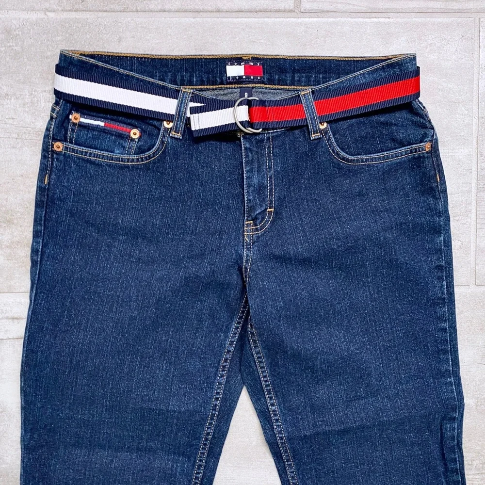 NEW TOMMY HILFIGER Cropped Hip Jeans with Belt